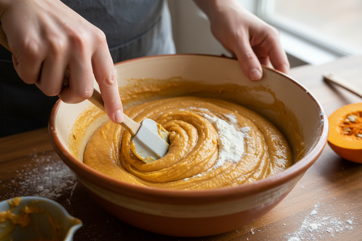 Moist Sourdough Discard Pumpkin Loaf with Maple Glaze 2 Sourdough Pumpkin Bread with Maple Glaze preparation step 1