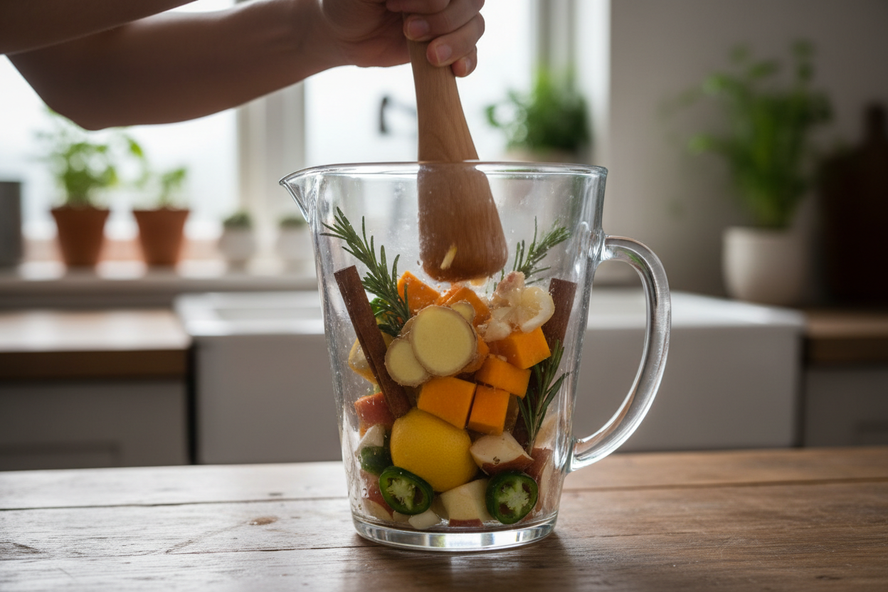Spiced Ginger Infused Drink preparation step 1