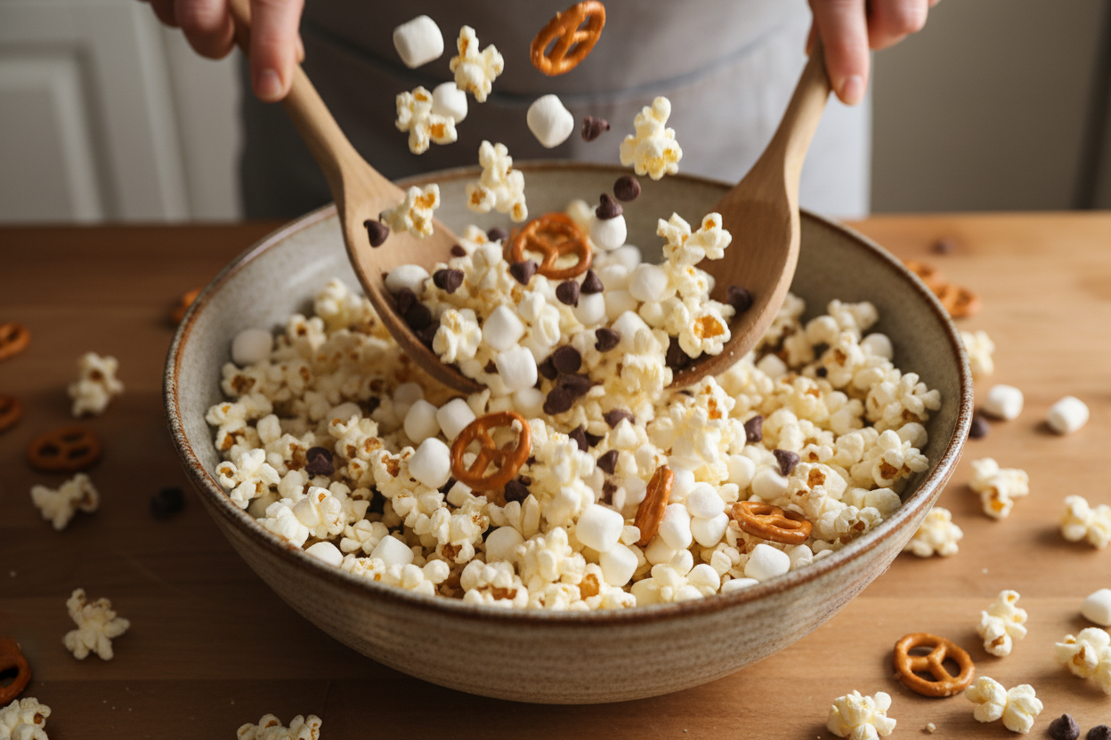 Ultimate Sweet and Savory Popcorn Snack Mix Recipe 2 Sweet and Salty Popcorn Snack Mix preparation step 1
