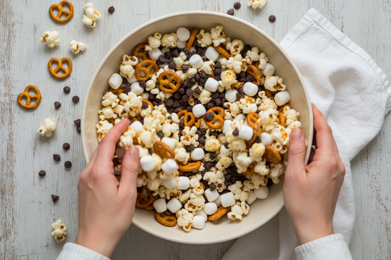 Ultimate Sweet and Savory Popcorn Snack Mix Recipe 3 Sweet and Salty Popcorn Snack Mix preparation step 2