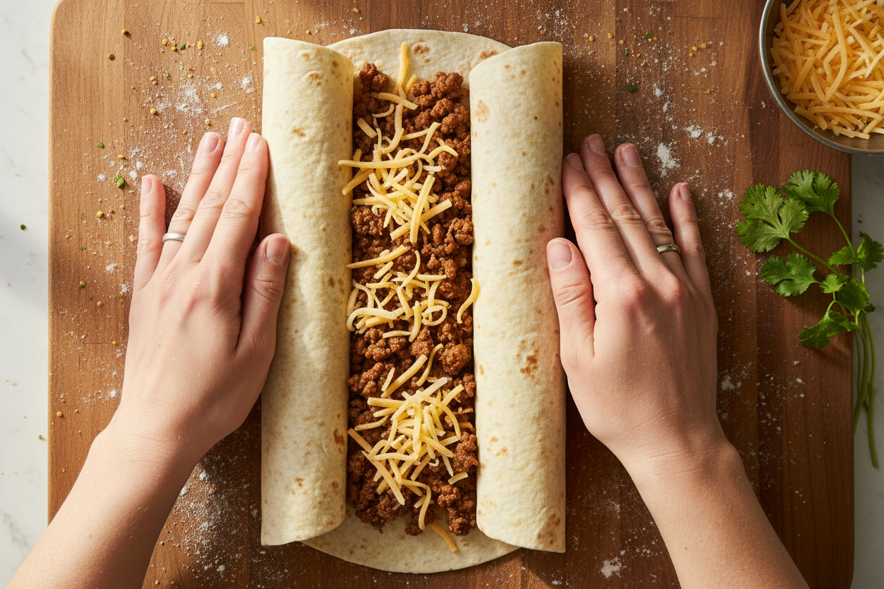 Taco Tortilla Roll Ups preparation step 2