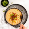 High Protein Cheesy Ground Beef and Potato Soup Recipe