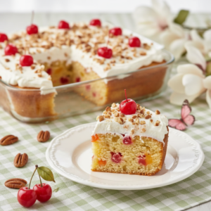 Classic Fruit and Nut Cake Recipe with Whipped Topping
