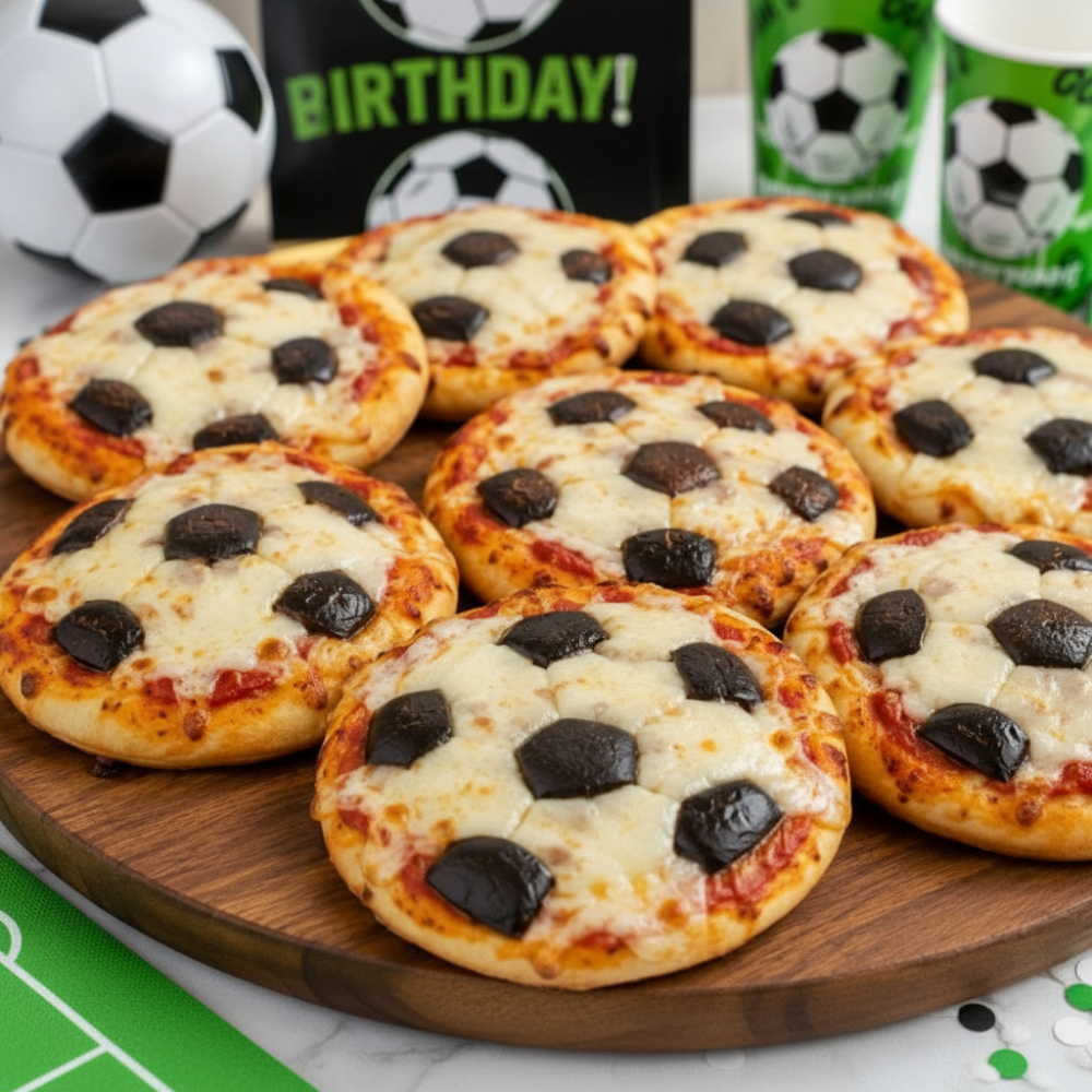 Delicious Soccer Ball Mini Pizzas for Birthday Parties 1 Delicious Soccer Ball Mini Pizzas for Birthday Parties