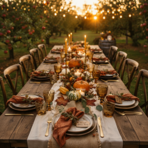 Beautiful Rustic Thanksgiving Table Settings & Beef Roast Menu