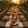 Beautiful Rustic Thanksgiving Table Settings & Beef Roast Menu