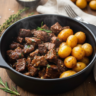 Slow Cooker Garlic Butter Beef Bites & Potatoes