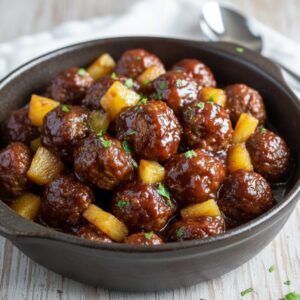 slow cooker pineapple bbq meatballs featured 1789655094810