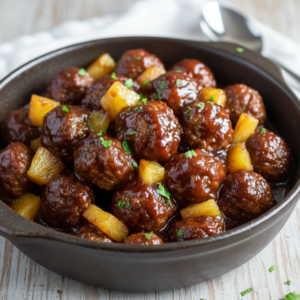 Easy Crockpot Pineapple BBQ Beef Meatballs 4 Easy Crockpot Pineapple BBQ Beef Meatballs