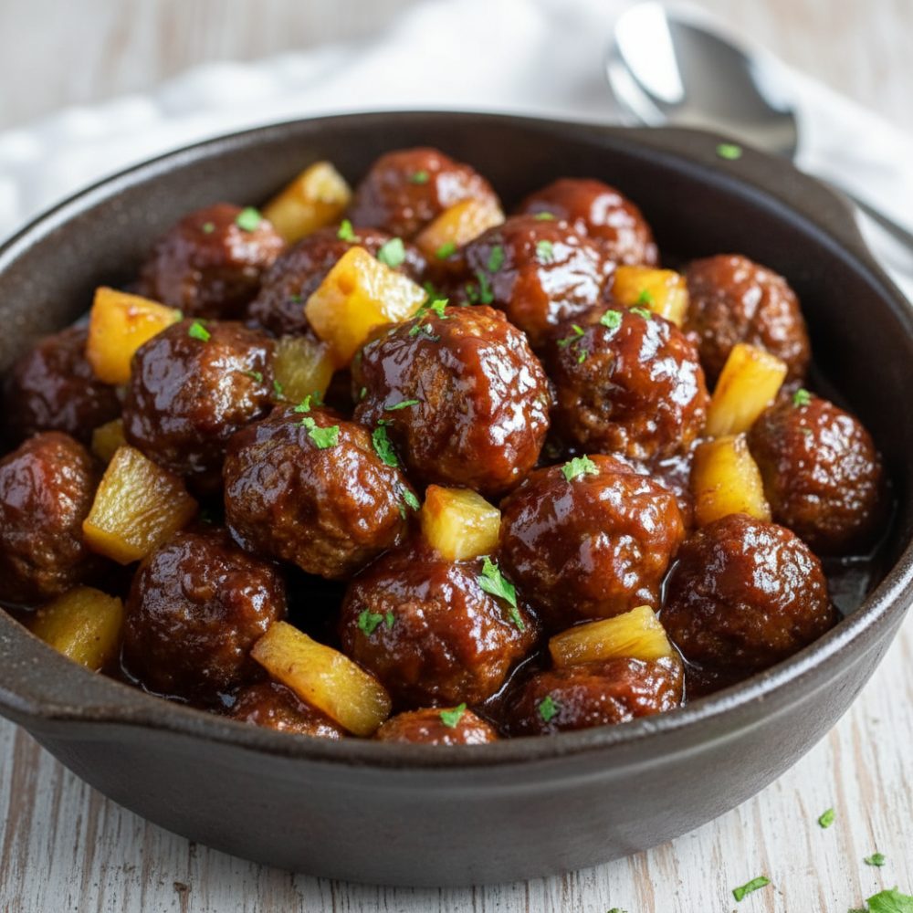 slow cooker pineapple bbq meatballs featured 1789655094810