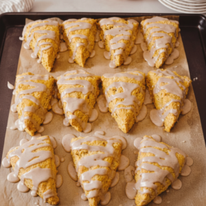 Easy Sourdough Discard Pumpkin Scones with Maple Glaze