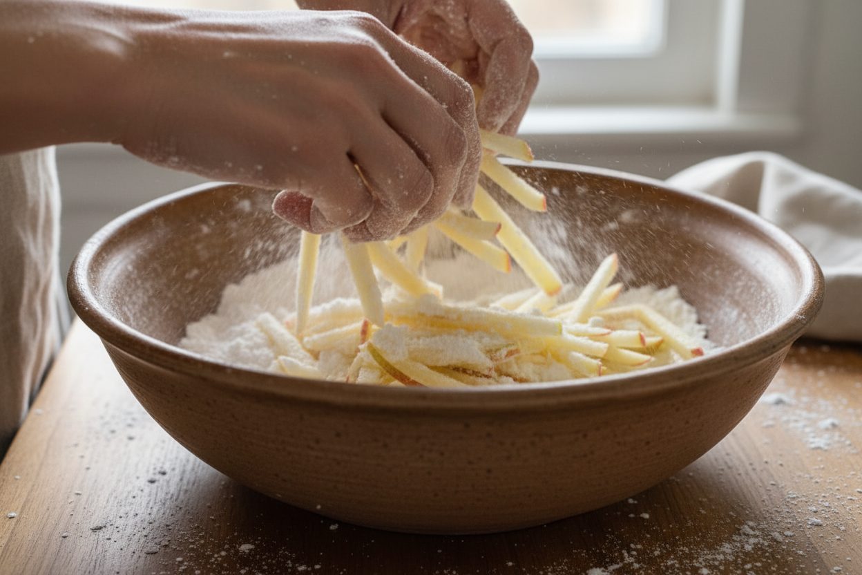 Air Fryer Apple Fries preparation step 1
