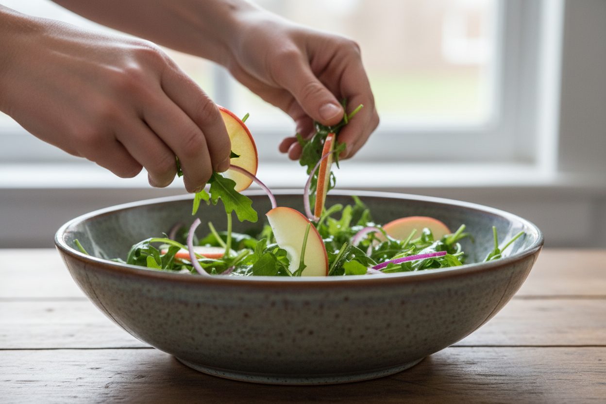 Apple Arugula Salad With Maple Pecans preparation step 1