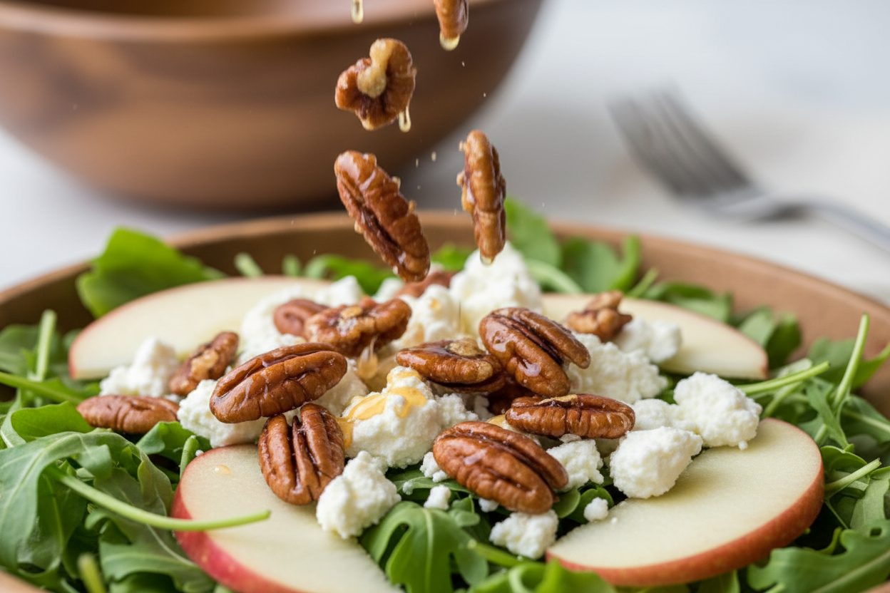 Apple Arugula Salad With Maple Pecans preparation step 2
