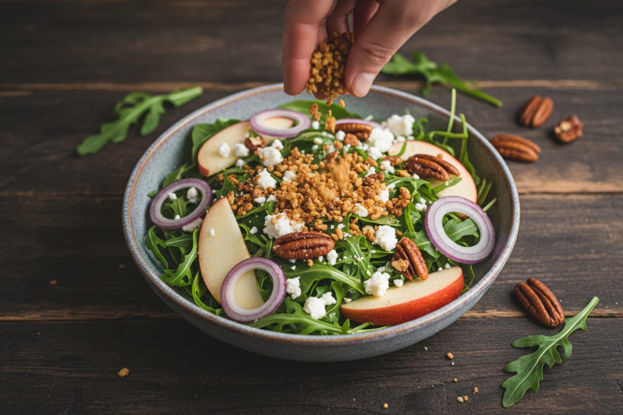 Crisp Fall Harvest Rocket and Apple Salad with Beef Bits 3 Apple Arugula Salad With Maple Pecans preparation step 2