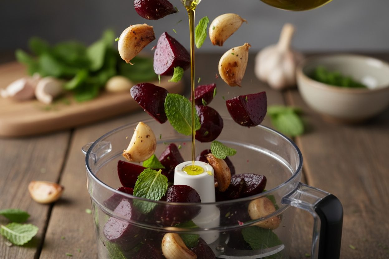 Beetroot Dip with Corn Chips preparation step 1