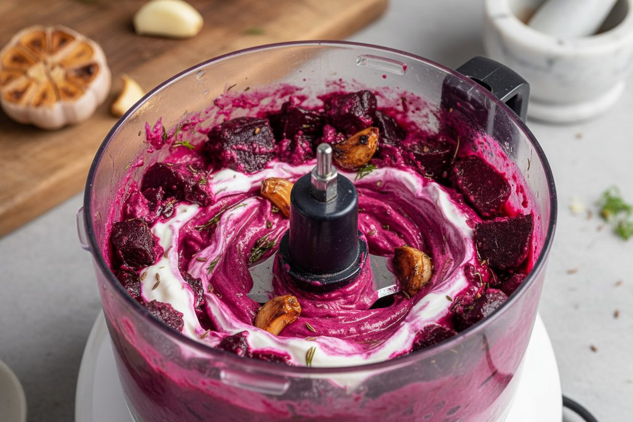 Beetroot Dip with Corn Chips preparation step 2