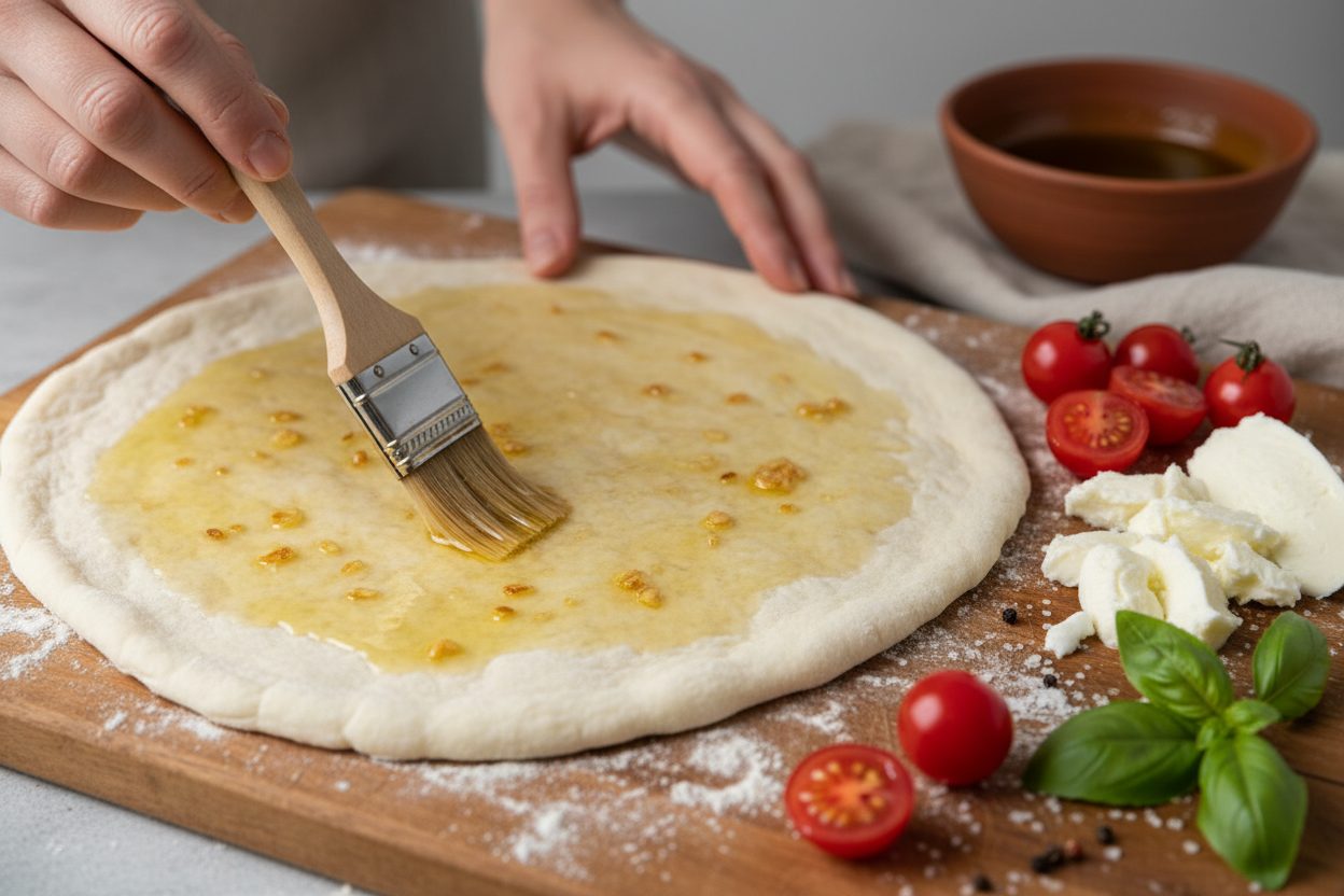 Easy Caprese Flatbread Recipe: Quick & Elegant 2 Caprese Flatbread with Balsamic Glaze preparation step 1