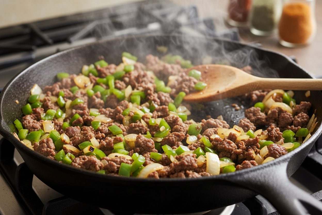 Easy Cheesesteak Sloppy Joes Recipe (Ready in 25 Minutes) 2 Cheesesteak Style Sloppy Joes preparation step 1