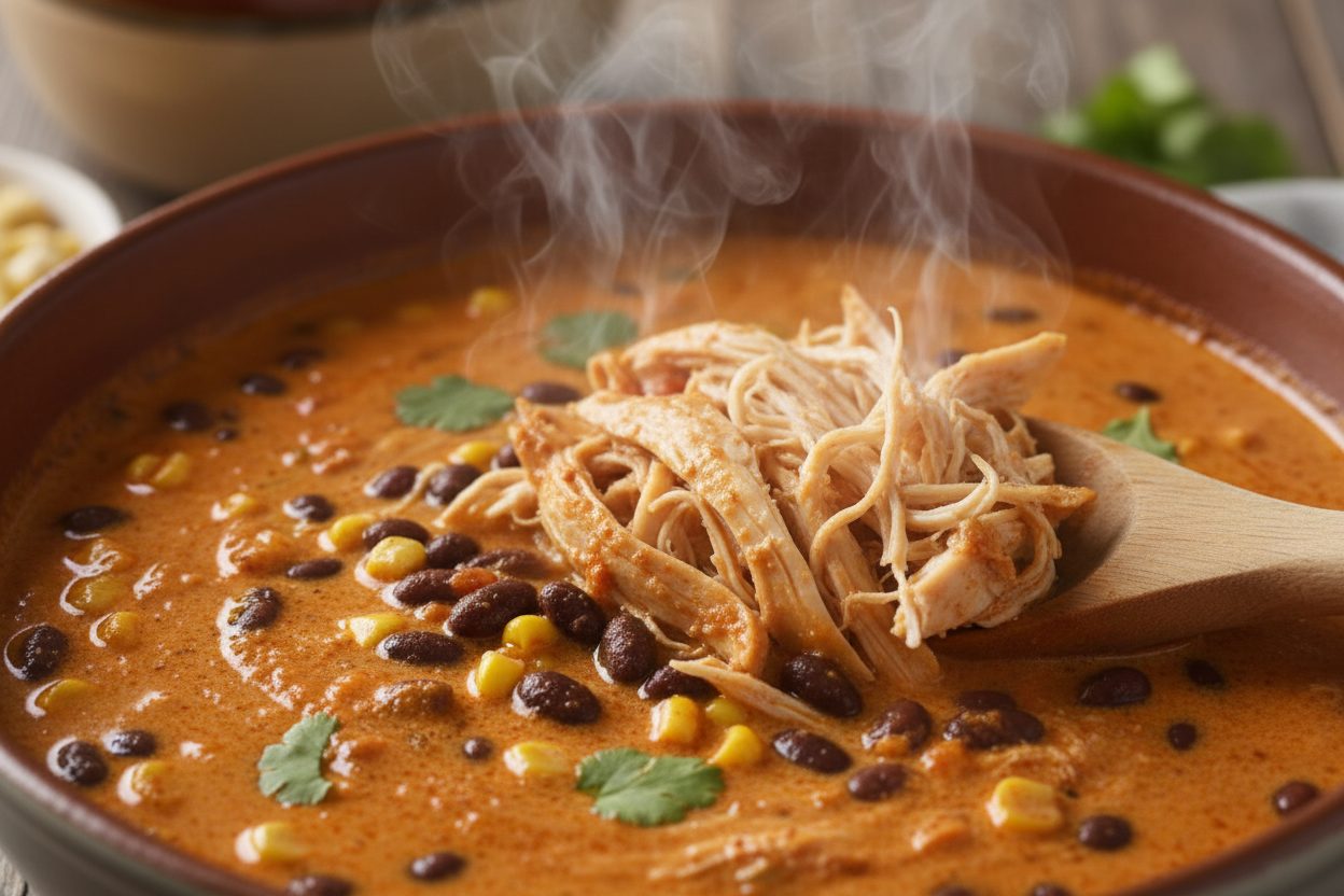 Creamy Chicken Enchilada Soup Recipe (Stove Top or Crock Pot) 2 Chicken Enchilada Soup preparation step 1