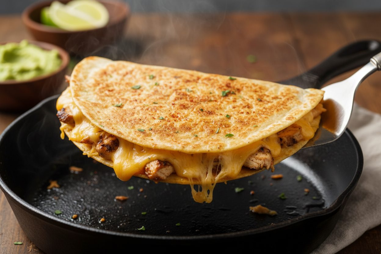 Chicken and Cheese Quesadilla preparation step 2