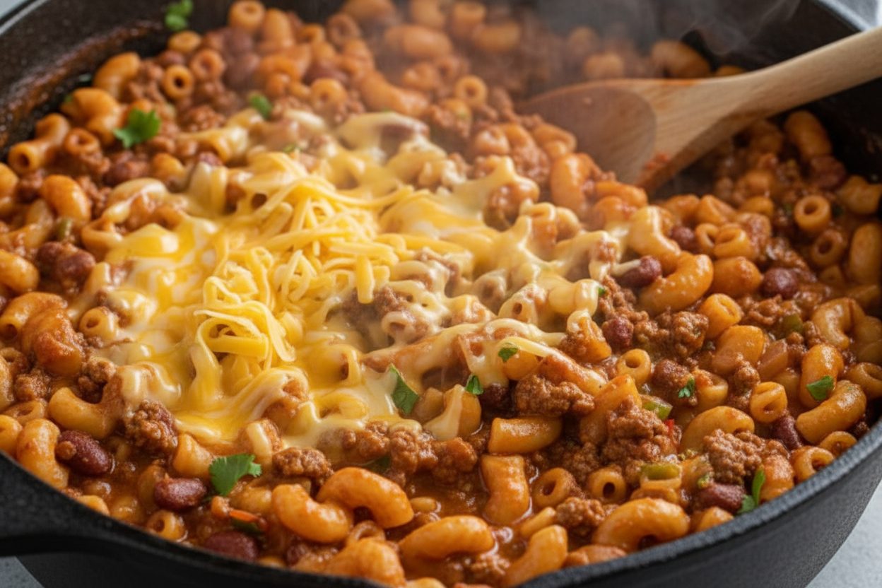 Chili Mac and Cheese preparation step 2