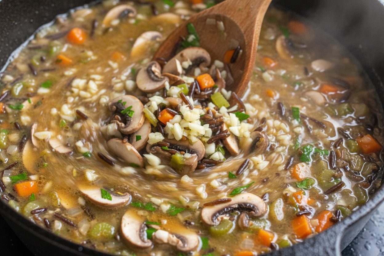 Cozy Creamy Vegan Wild Rice Soup Recipe 3 Cozy Autumn Wild Rice Soup preparation step 2