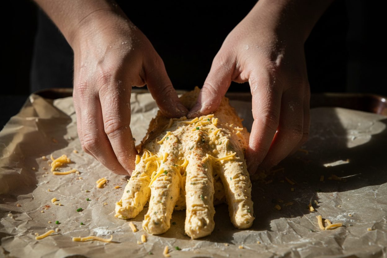 Spooky Cured Beef Platter: A Terrifying Halloween Appetizer 2 Creepy Halloween Hand Appetizer preparation step 1