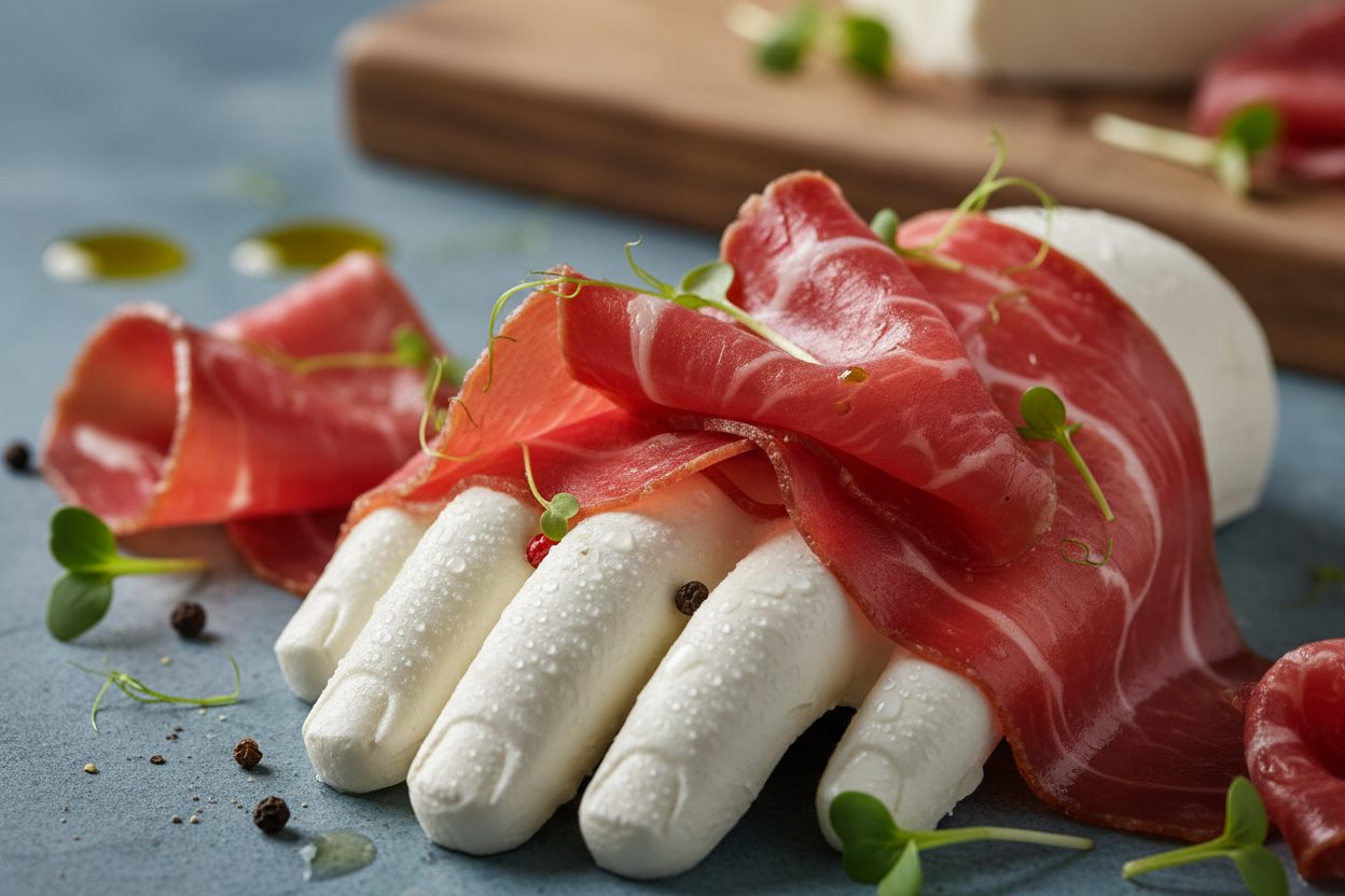 Spooky Cured Beef Platter: A Terrifying Halloween Appetizer 3 Creepy Halloween Hand Appetizer preparation step 2