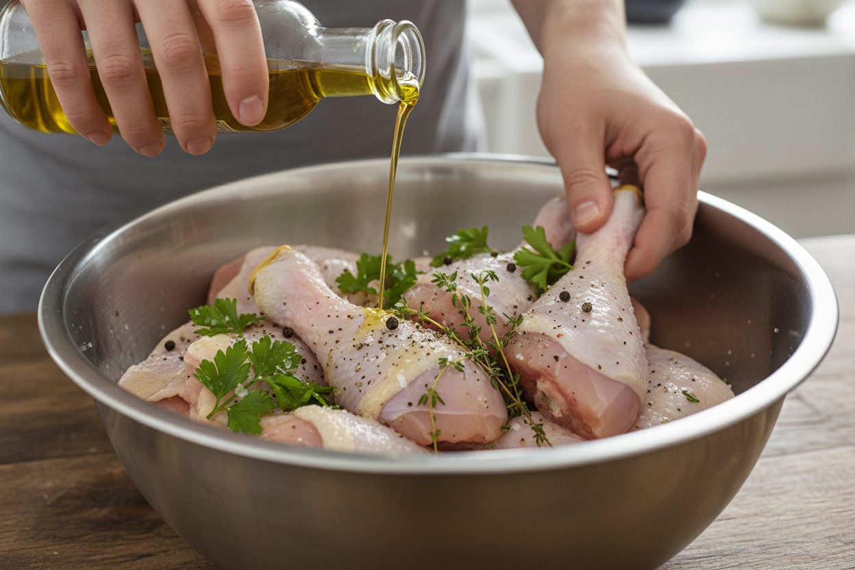 Crispy Oven-Baked Drumsticks with Flavorful Herbs preparation step 1