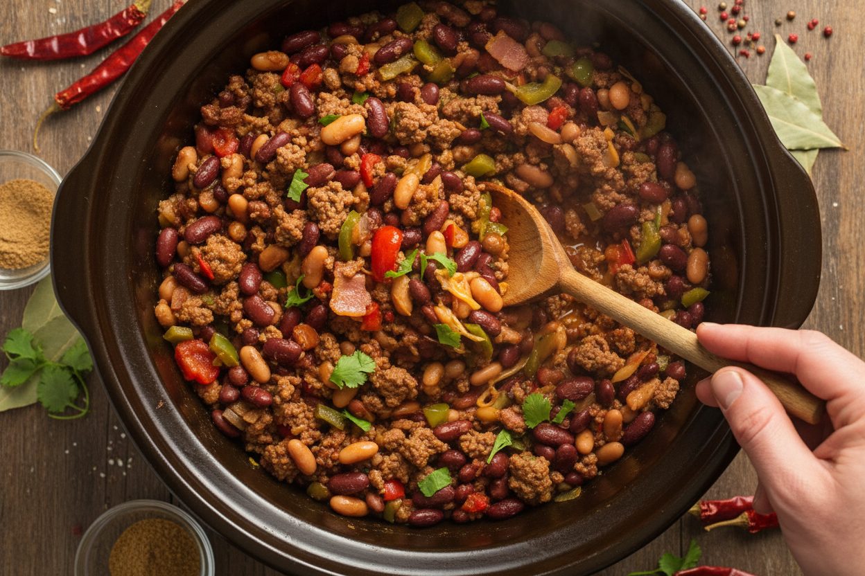 Crock Pot Cowboy BBQ Beans preparation step 2