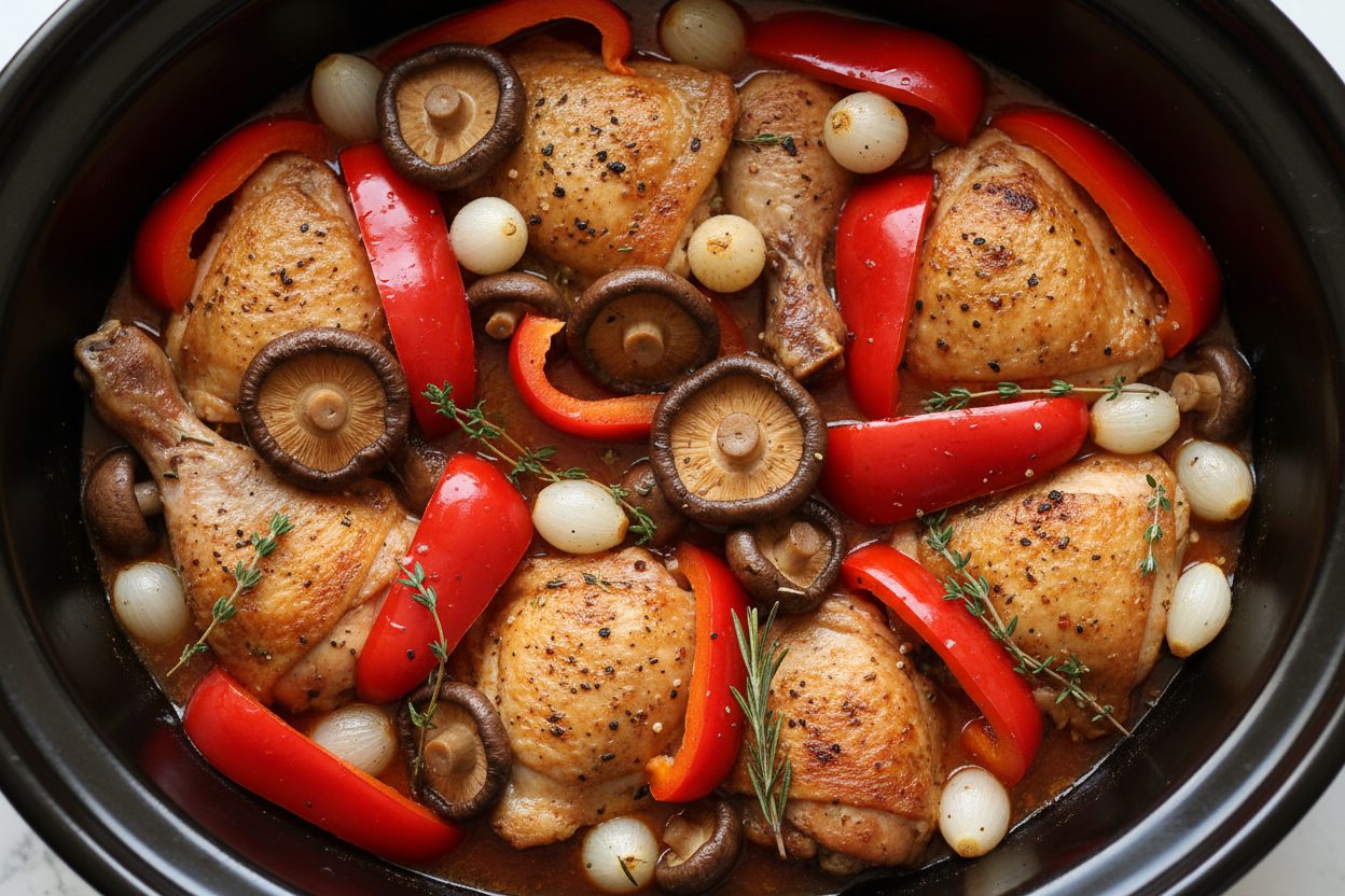 Crockpot Chicken Cacciatore preparation step 1