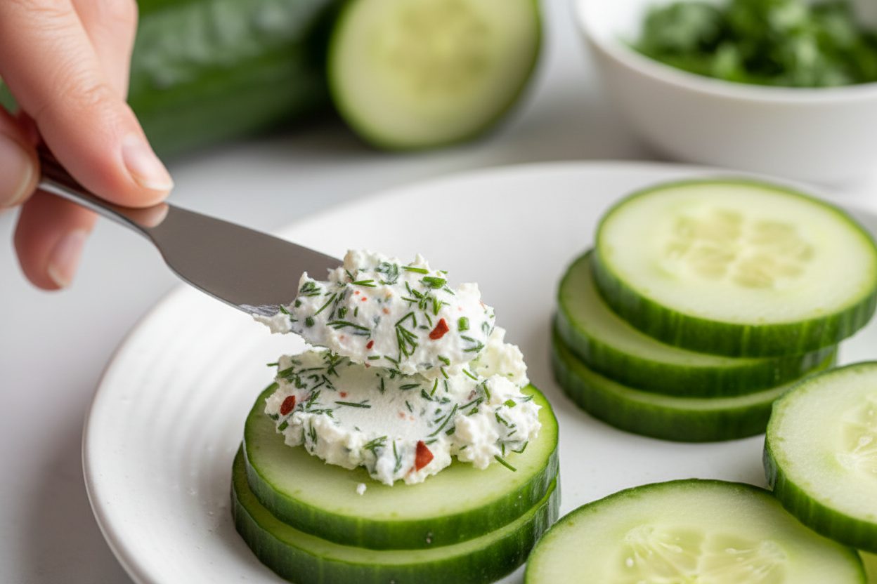 Fresh Cucumber & Tomato Blossom Bites: Easy Appetizer 3 Cucumber and Cherry Tomato Flower Bites preparation step 2