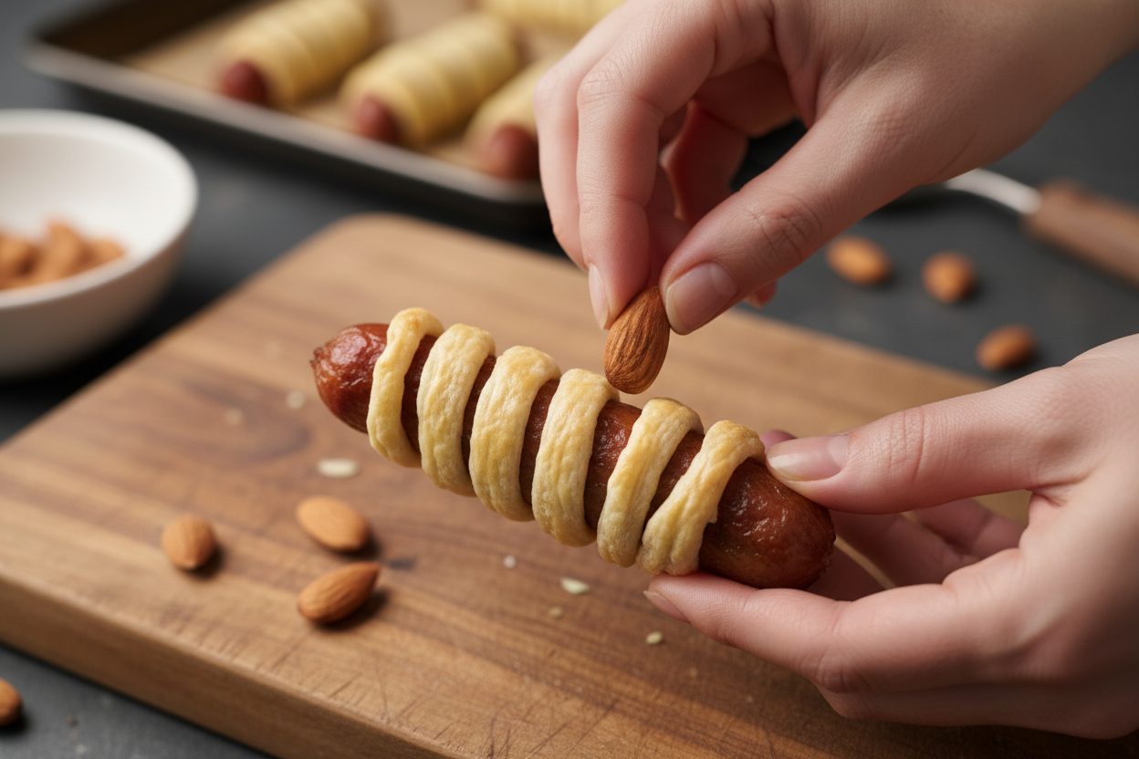 Spooky Halloween Beef Sausage Witch Fingers Recipe 2 Dedos de bruja de Halloween preparation step 1