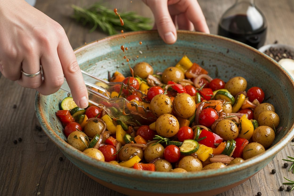 Easy Grilled Veggie Skewers with Balsamic Marinade 2 Easy Grilled Veggie Skewers preparation step 1