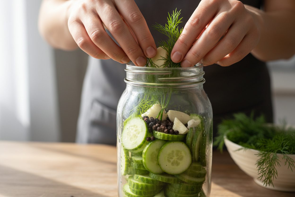 Easy Refrigerator Dill Pickle Recipe Garlic Small Batch preparation step 1