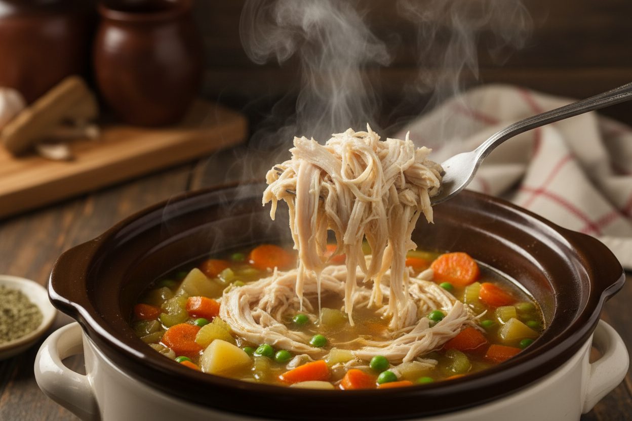 Creamy Slow Cooker Chicken and Vegetable Stew for Autumn 2 Fall Crockpot Chicken Stew preparation step 1