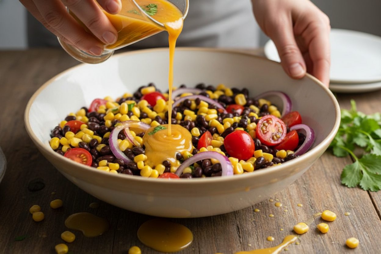 Fresh Black Bean and Corn Salsa Recipe preparation step 1