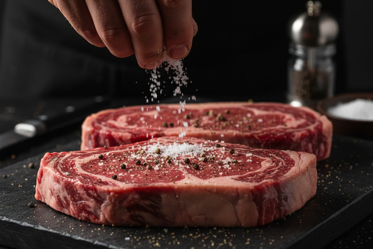 Perfect Grilled Ribeye with Garlic Butter 2 Grilled Ribeyes with Herbed Garlic Butter: A Steak Lover’s Dream preparation step 1