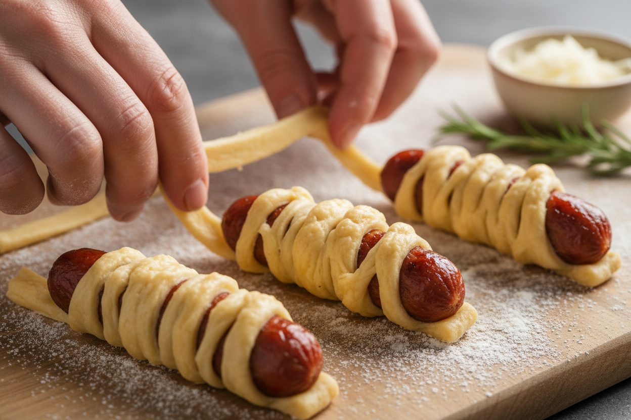Creepy Baked Halloween Beef Fingers (Easy Witch Treats) 2 Halloween Chicken Fingers preparation step 1