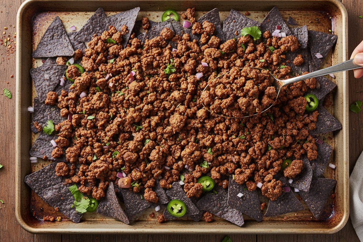 Spooky Halloween Nachos: The Ultimate Party Platter Recipe 2 Halloween Nachos preparation step 1