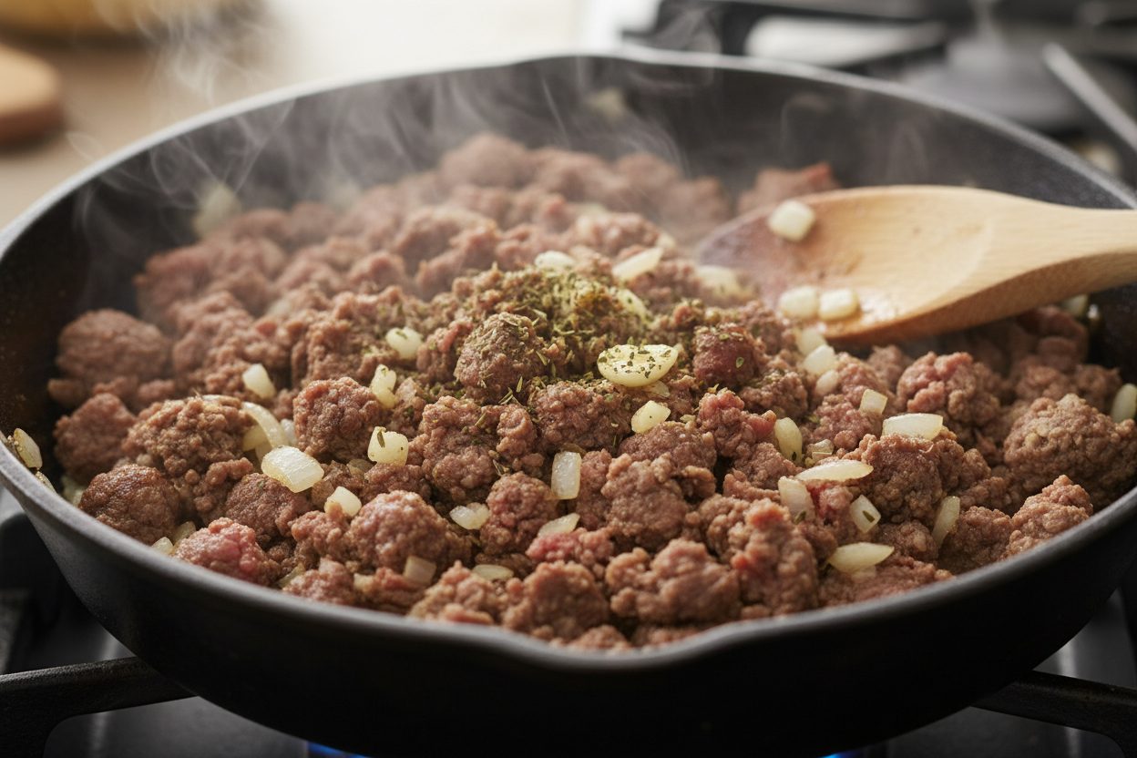 Healthy Loaded Beef and Potato Bake preparation step 1