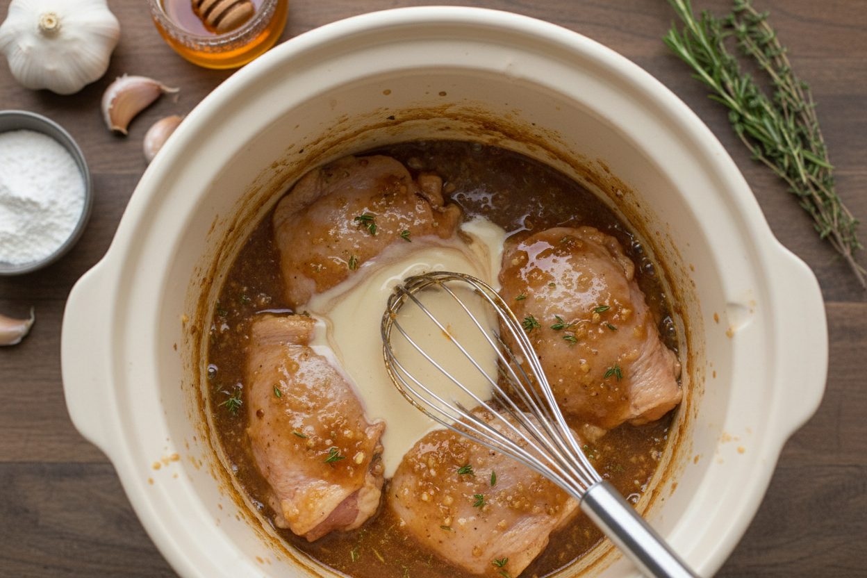 Honey Garlic Slow Cooker Chicken Thighs preparation step 2