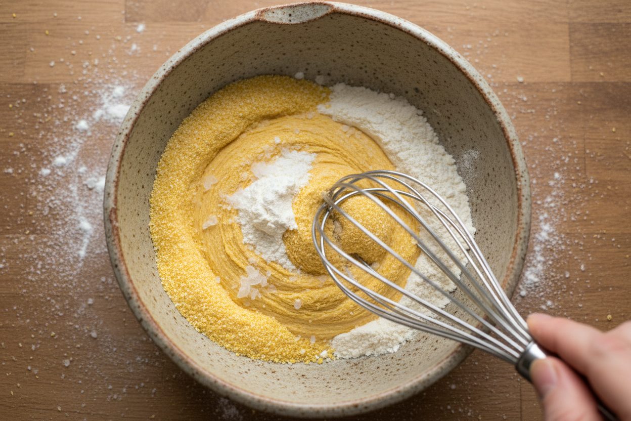 Sweet & Savory Sourdough Discard Cornbread Recipe 2 Honey Sourdough Cornbread preparation step 1