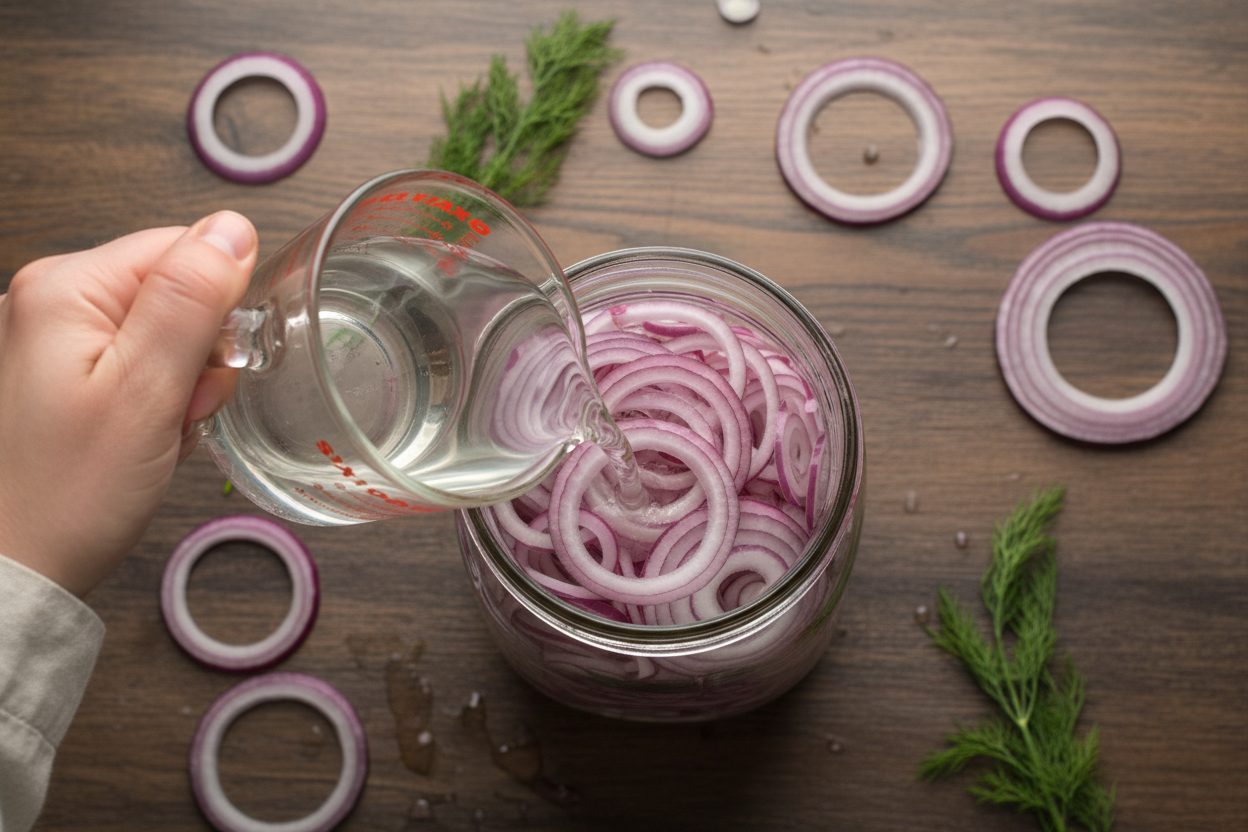 How To Pickle Red Onions In Five Minutes preparation step 2