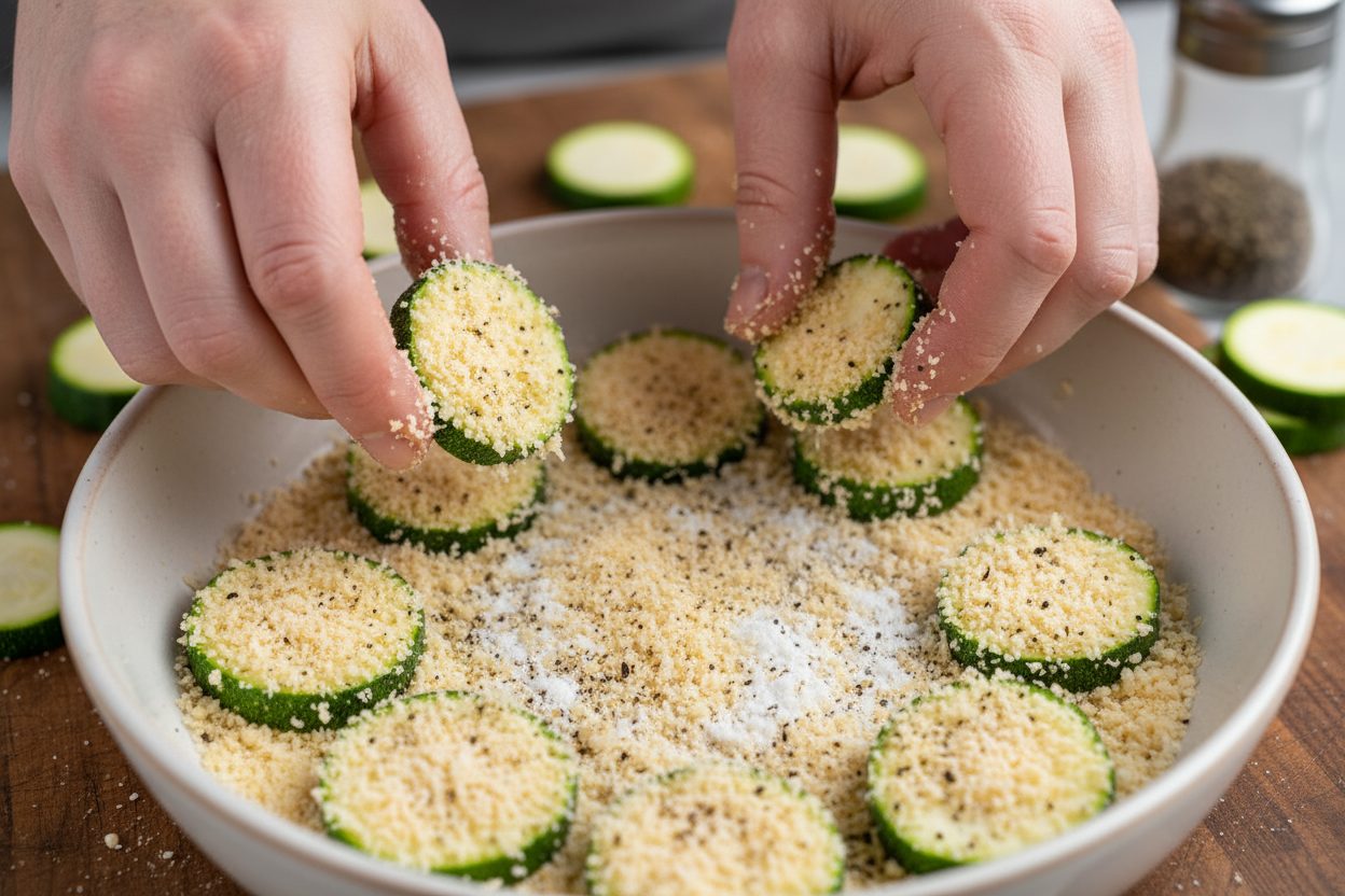 Irresistibly Crunchy Garlic Parmesan Roasted Zucchini preparation step 2