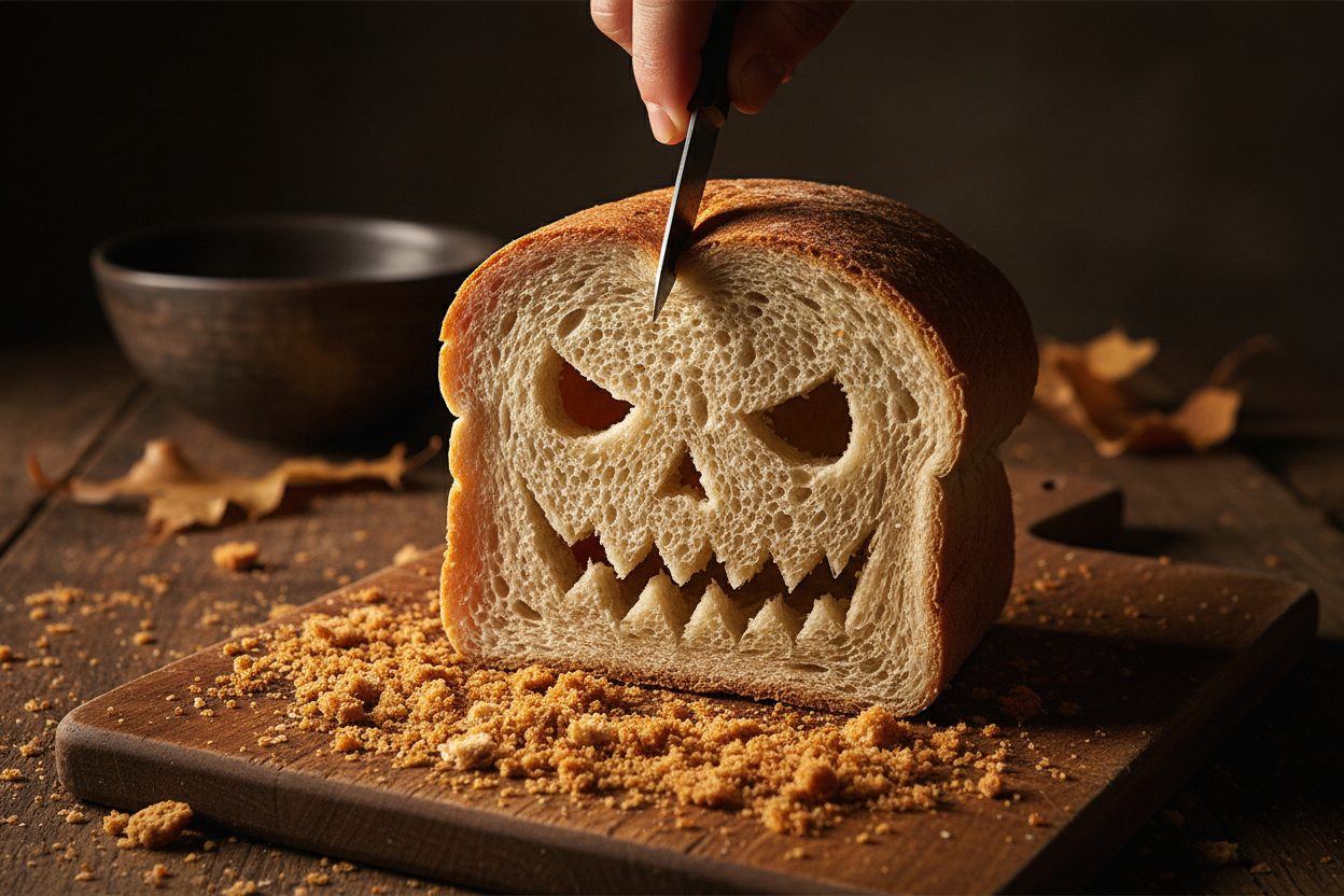 Spooky Halloween Cheese Toastie: A Fun Autumn Recipe 2 Jack-o'-lantern Grilled Cheese Sandwiches preparation step 1