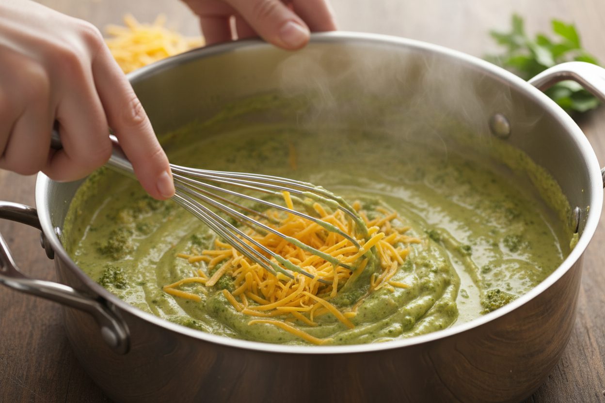 Low Carb Beef and Broccoli Cheese Soup Recipe 3 Keto Broccoli Cheddar Soup preparation step 2