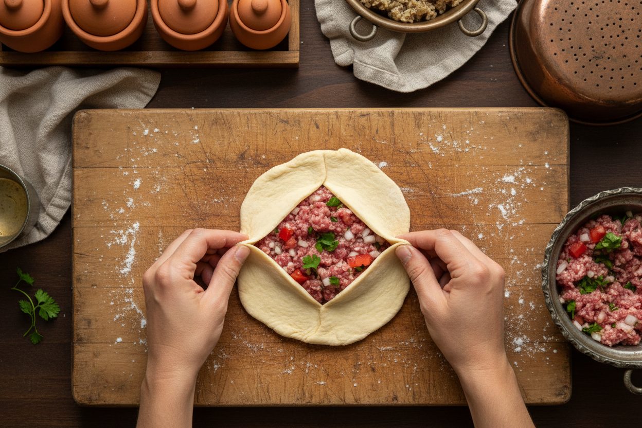 Lebanese Meat Pies (Sfeeha) preparation step 2