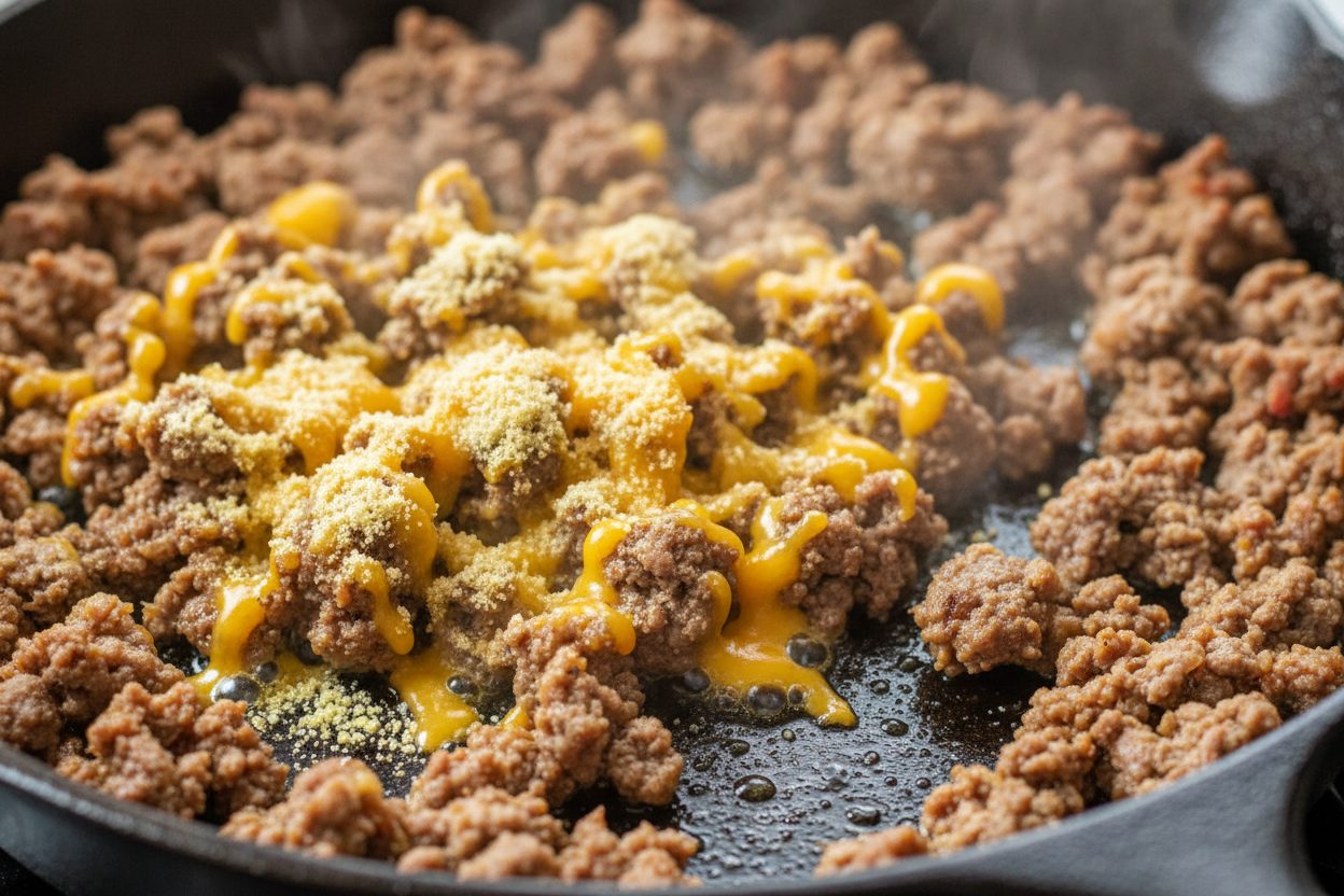Loaded Burger Bowl preparation step 2